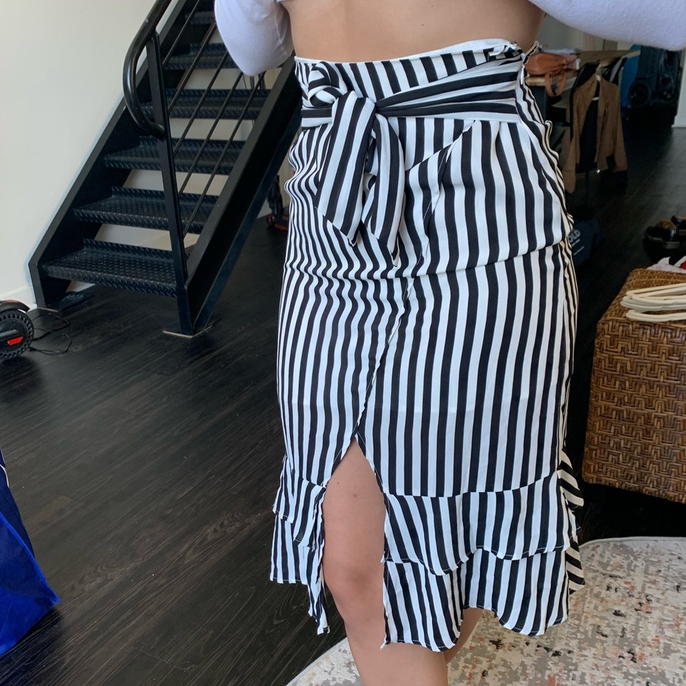 Striped Midi Skirt